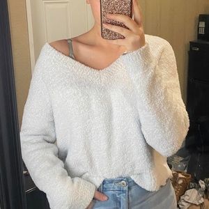 Fuzzy White Sweater